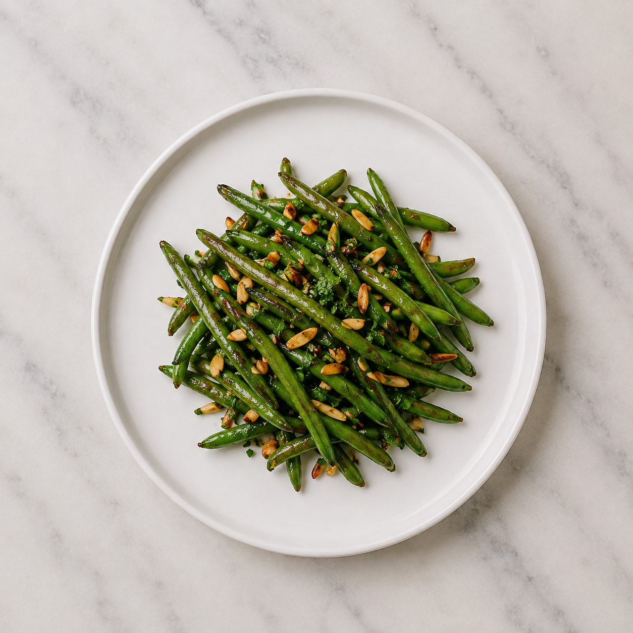 Lemon-Garlic Green Beans With Sliced Almonds